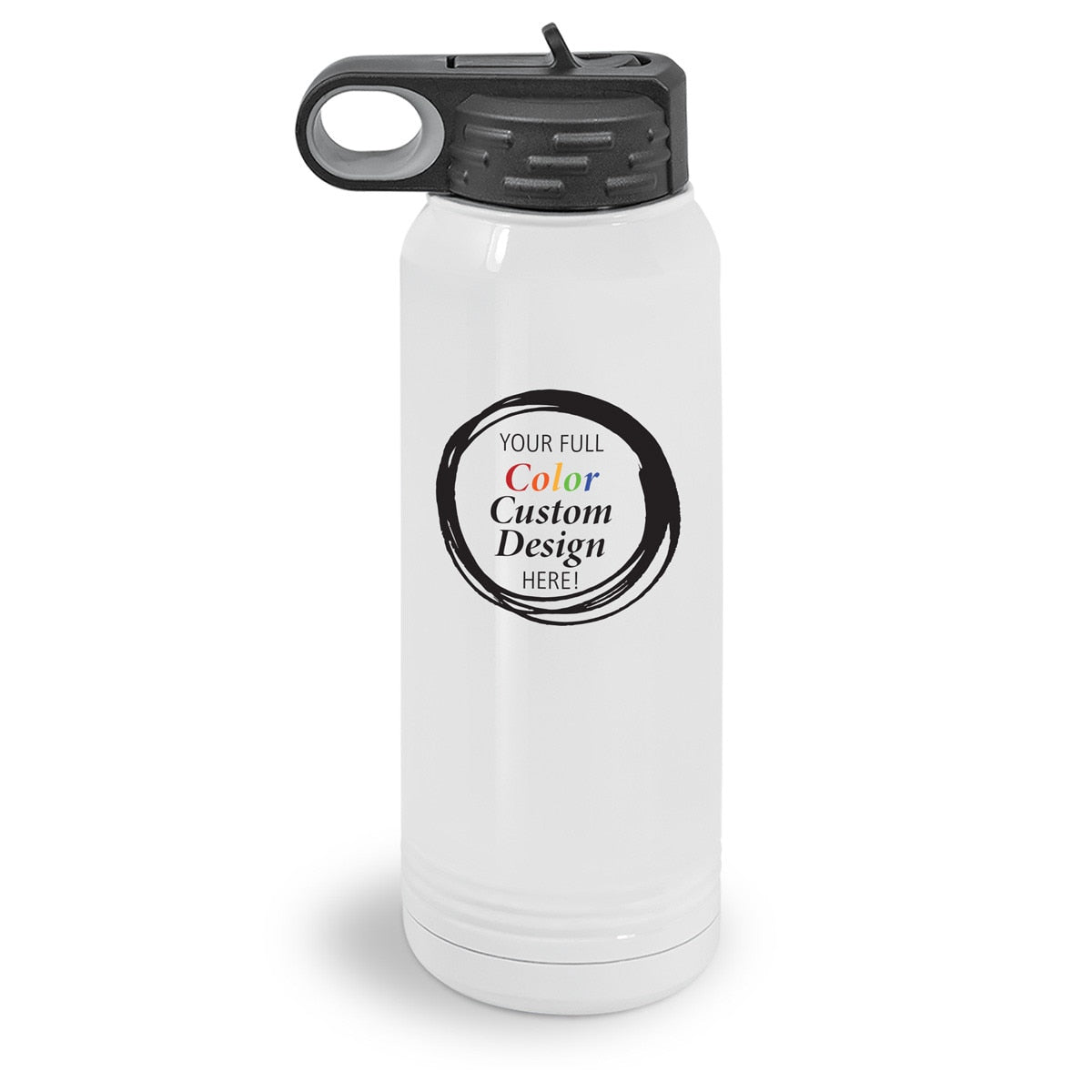 30 oz Steel Water Bottle ( steel or white)